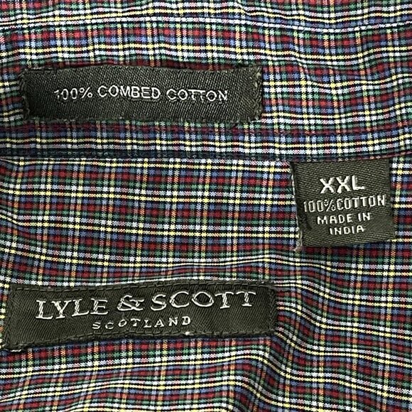 Lyle & Scott Long Sleeve‎ Polo PLAID Shirt XXL COMBED COTTON PLS SEE PICTURE - Picture 12 of 13